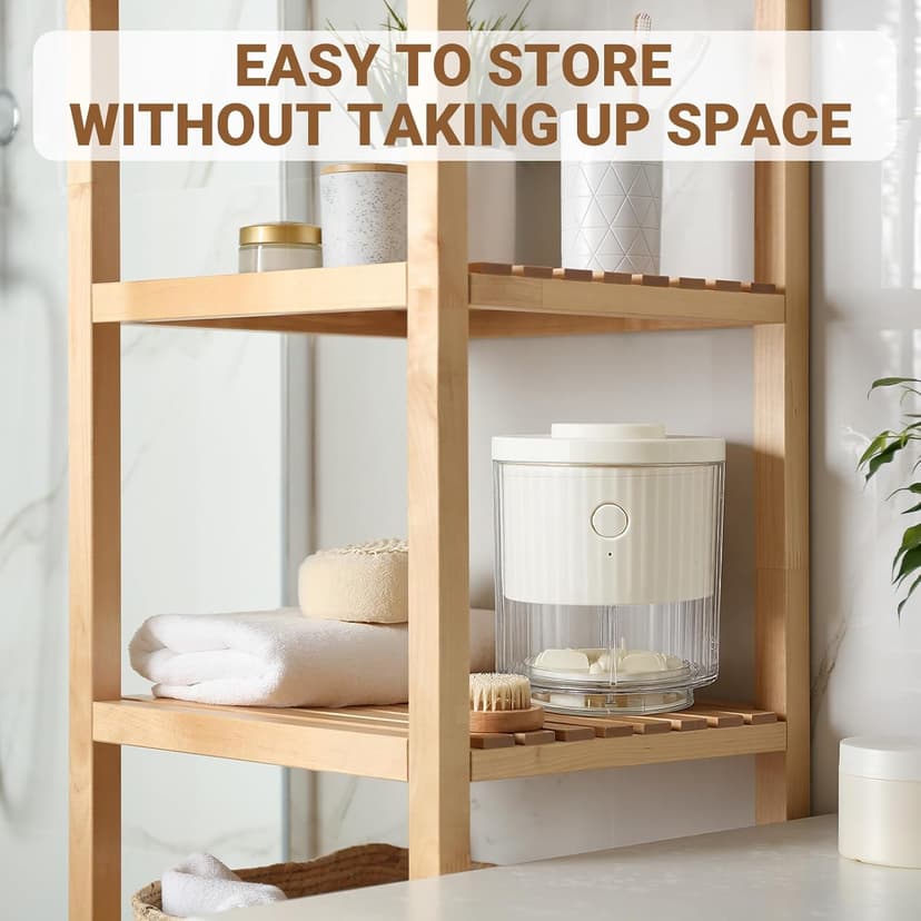 Lounsweer 1.6L Portable Washing Machine Mini Underwear Washer Rechargeable Cordless Foldable USB Charging for Underwear Baby Clothes for Travel Apartment RV