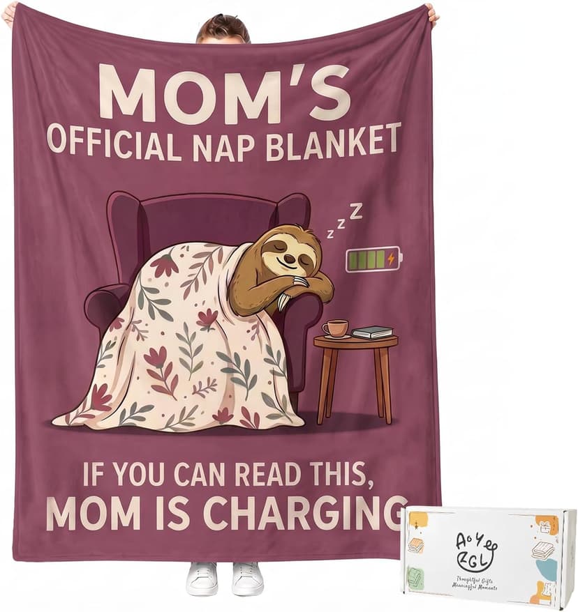 Fun Gifts for Mom on Birthday Mother's Day,Flannel Material ,Suitable for naps and rest,Mom Stocking Stuffers Mom Blanket,Fun Gifts for Mom from Daughter Son, 60 x 50 in B0HFN2KSHC