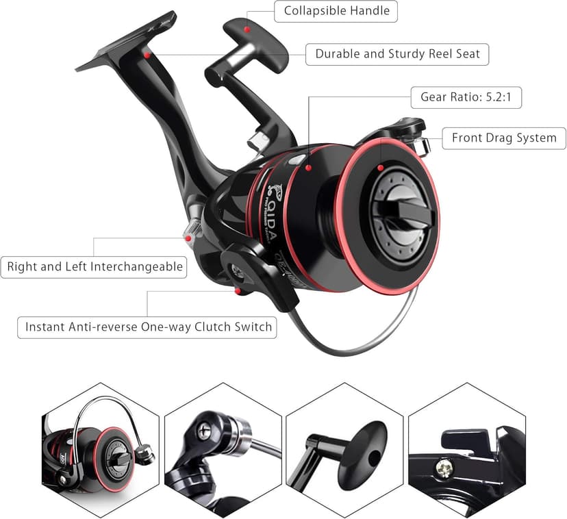 Fishing Pole Kit, Carbon Fiber Telescopic Fishing Rod and Reel Combo with Spinning Reel, Line, Bionic Bait, Hooks and Carrier Bag, Fishing Gear Set for Beginner Adults