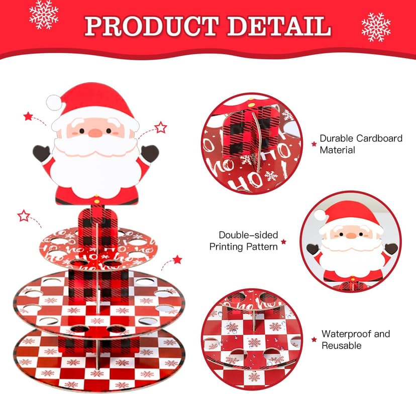 Santa Claus Cash Cake Stand Surprise Xmas Gift Ideas for Him Her Son Daughter Grandkids Crafterlife Christmas Money Holder for Christmas Cash Gifts B0D9ND5QXH