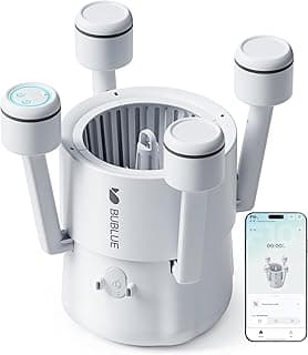 (2026 Upgrade) BUBLUE F10 Pool Surface Skimmer Robot,Robotic Pool Skimmer with App Control,Powerful Suction,5L Filter,Dual Cleaning Modes, AI Navigation,Ideal for In-Ground & Above-Ground Pools,White