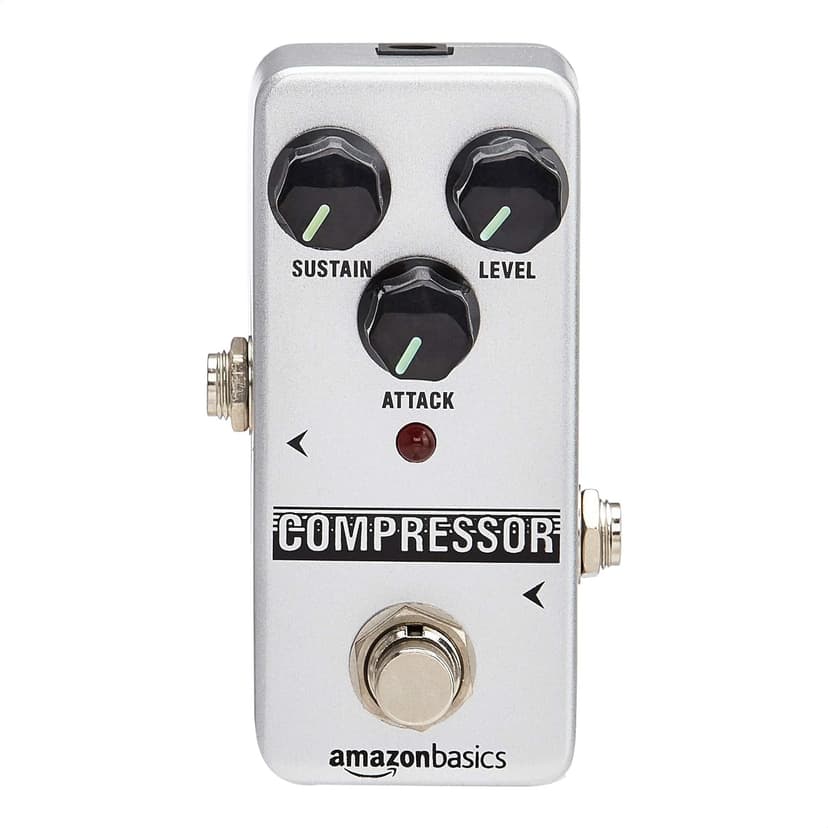 Amazon Basics Compressor Guitar Pedal, Fully Analog Circuit, Silver