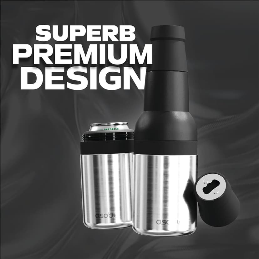 Asobu Frosty Beer Holder,Vacuum Insulated Double Walled Stainless Steel Beer Can and Bottle Cooler with Beer Opener, Bpa Free, Fits Standard 12oz, Ice Cold for Hours, Great Gift for Beer Lovers