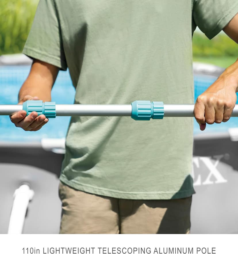 Intex ZR200 Rechargeable Cordless Swimming Pool and Spa Vacuum Cleaner with Telescoping Handle and 2 Interchangeable Brush Heads