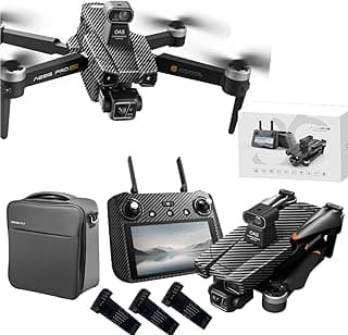 AE86ProMax+Drones with Camera for Adults 4K Video,Touch Screen Tablet Remote and 3-Axis Mechanical Gimbal, 5G Digital Transmission, 360° Laser Obstacle Avoidance, GPS Auto Return,Three 8000mAh 45 Mins Long Endurance, 500g Payload, Smart Follow Waypoint Flight Foldable Quadcopter, Up to 5 Miles Range (Carbon Fiber, 3 Batteries)