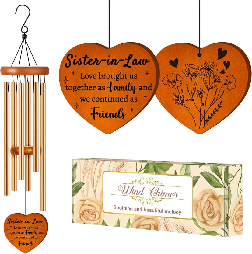 Sister in Law Gifts, Best Sister in Law Christmas Funny Gift - Wind Chimes, Birthday, Mothers Day, Wedding, Engagement, Thanksgiving Gifts