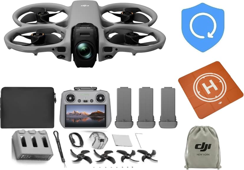 DJI Avata 360 Fly More Combo (RC 2), 360° Drone With 1-Inch 8K 360° Imaging for FPV & Aerial Filming, 360° Camera Drone With Propeller Guard. Includes RC 2 for Precise Control and Three Batteries, 1 year NYC Care Plan and more