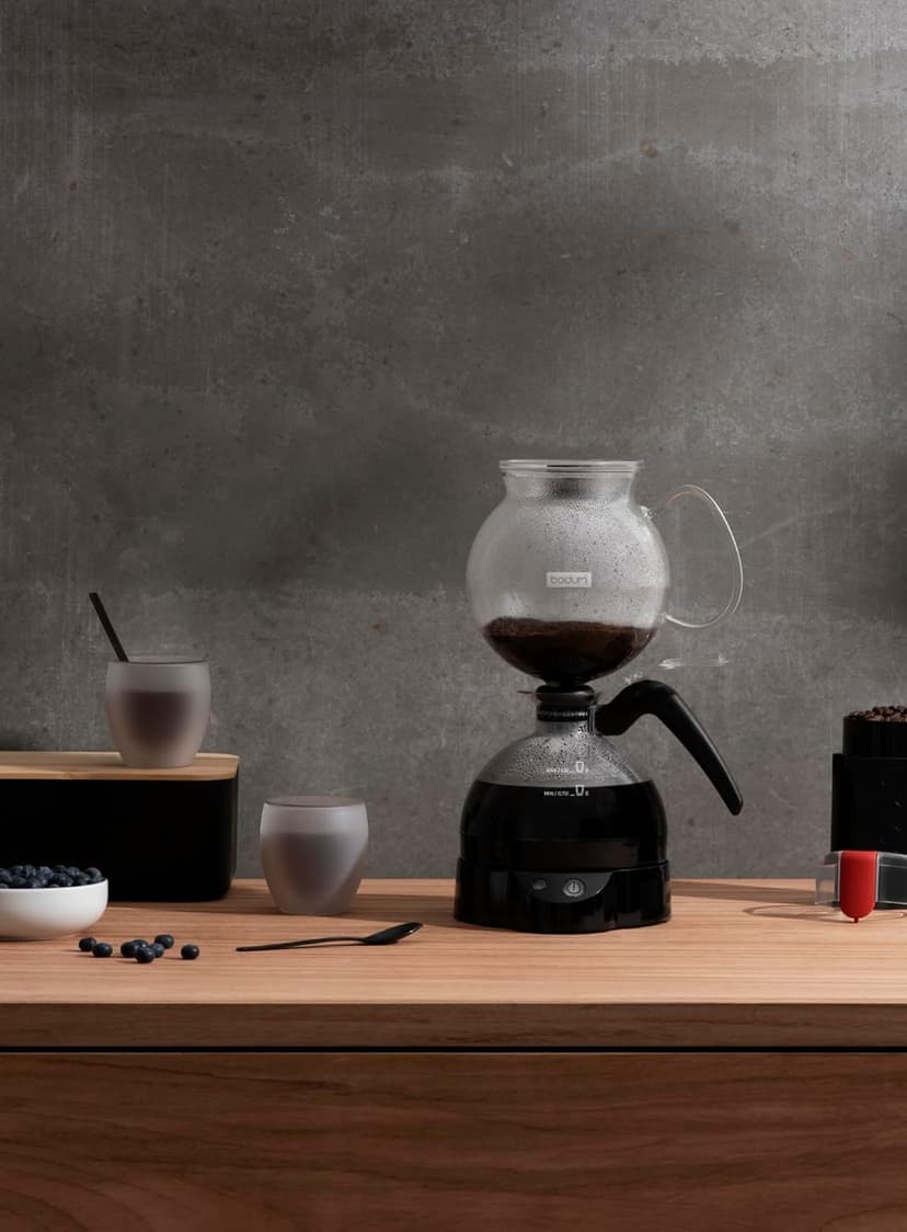 Bodum 34oz ePebo Electric Vacuum Coffee Maker, BPA-Free Tritan Plastic Jug, High-Heat Borosilicate Glass Funnel w/Temperature Control