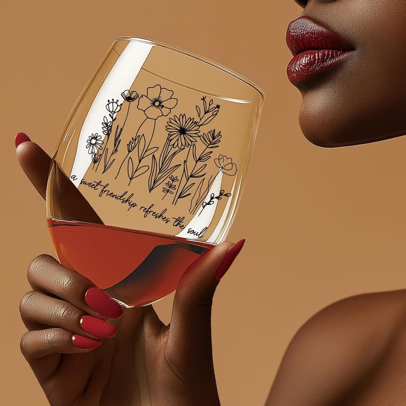 5 oz Scratch-Resistant Wine Glass, Dishwasher safe,Friendship Gifts for Women, Bestie Birthday Present Best Friend Birthday Gifts for Women,A Sweet Friendship Refreshes the Soul B0FHWDT7LB