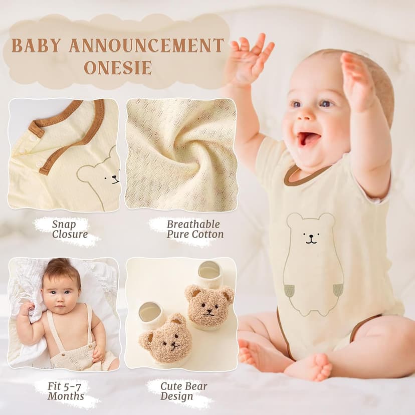 Golray 9pcs Newborn Baby Gift Baskets for Boys Girls Baby Shower, 2 Rattle/Seat Hang Toy/Blanket/Bodysuit/Bib/ 3D Socks/Wood Milestone/Carry Box, Neutral New Born Essential Stuff Unisex Baby Gifts Boy B0DL9ZDMC1
