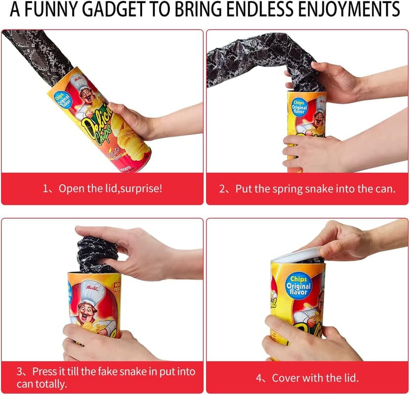 Blppldyci The Potato Chip Snake Can Jump Spring Toy Gift April Fool Day Halloween Party Decoration Jokes in A Gag Prank Large Size (Potato Chip Style)(1pcs) B07ZFNQS65