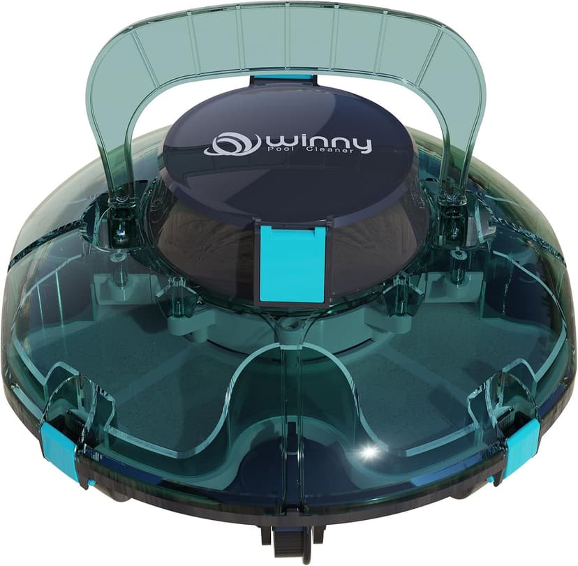 (2026 Upgrade) Cordless Robotic Pool Cleaner, Lasts 80 Min, Automatic Vacuum for Above-Ground Pools up to 650 Sq.ft, Portable, Self-Parking, Transparent Green