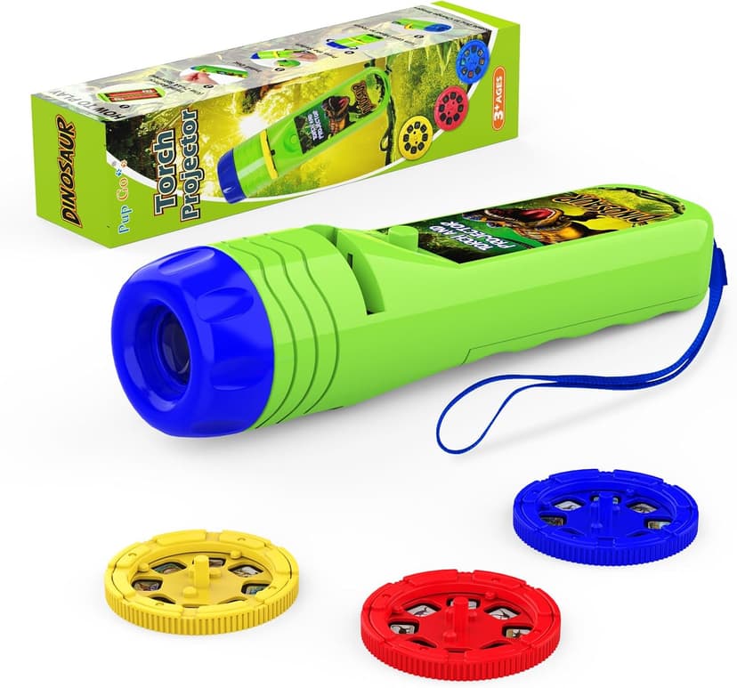 Pup Go Dinosaur Toys for Kids 3-7, Dinosaur Flashlight Focusable Projector Light with 24 Realistic Dino Images, Kids Night Light, Best Gift Cool Dinosaurs Toys for 3 4 5 6 7 Year Old Boys Girls