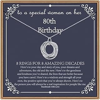 IEFLIFE Birthday Gifts for Women, Sterling Silver Necklaces, 40th 50th 60th 70th 80th 90th Birthday Necklace, 40 50 60 70 80 90 Years Old Birthday Gifts, 4 5 6 7 8 9 Decade Birthday Jewelry for Women