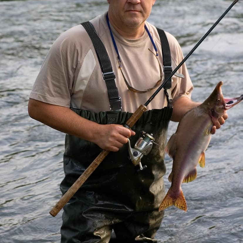 Pfeibk Men's Fishing Waders, Lightweight Breathable Chest Waders for Men, Waterproof Fly Fishing Waders