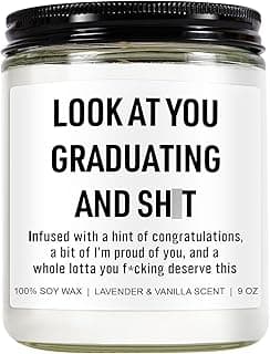 Funny Grad Candle, 2025 Graduation Gifts for Her, Him - College, High School, Masters Degree, Phd, Nursing & Nurse Graduation Gifts for Women, Men - 9 oz