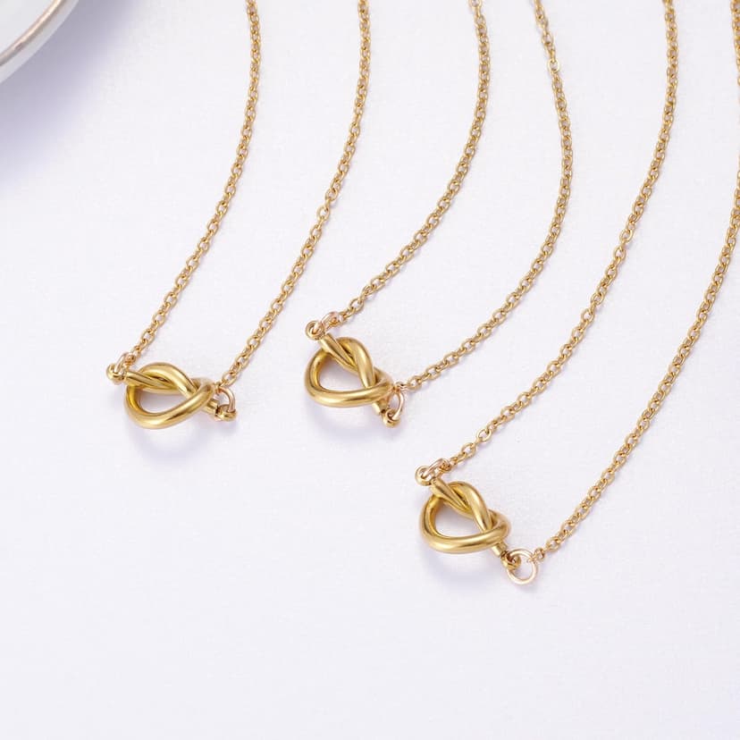 Ralukiia BFF Friendship Knot Infinity Necklace for 2 Best Friend Long Distance Birthday Jewelry Gifts for Her Women Bestie