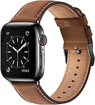 SUNFWR Leather Bands Compatible with Apple Watch Band 42mm(Series 3 2 1) 44mm 45mm 46mm 49mm for Men Women, Top Grain Genuine Leather Replacement Strap for iWatch Ultra 3 2 1, SE3 2 1, Series 11 10 9 8 7 6 5 4 3 2 1