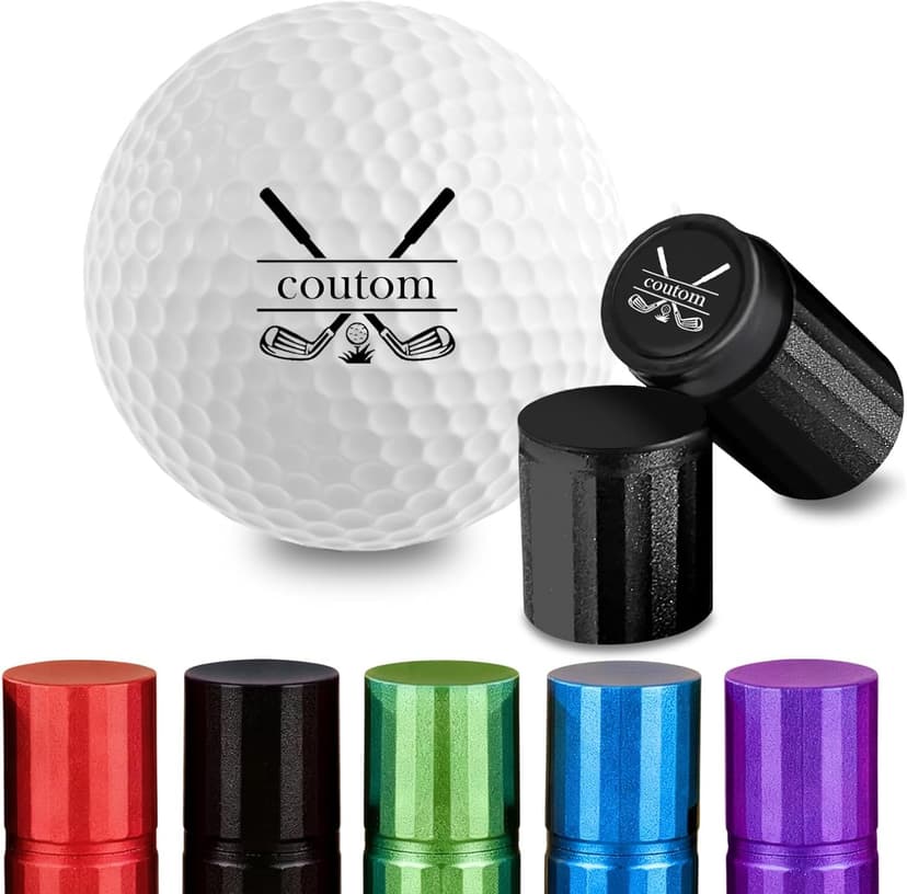Golf Ball Stamp Personalized - Custom Monogram Logo & Name Marker with Durable Waterproof Ink, Reusable Stamper for Golfers, Men, Women Gifts, Unique Golf Accessories for Retirement, Birthday, Party