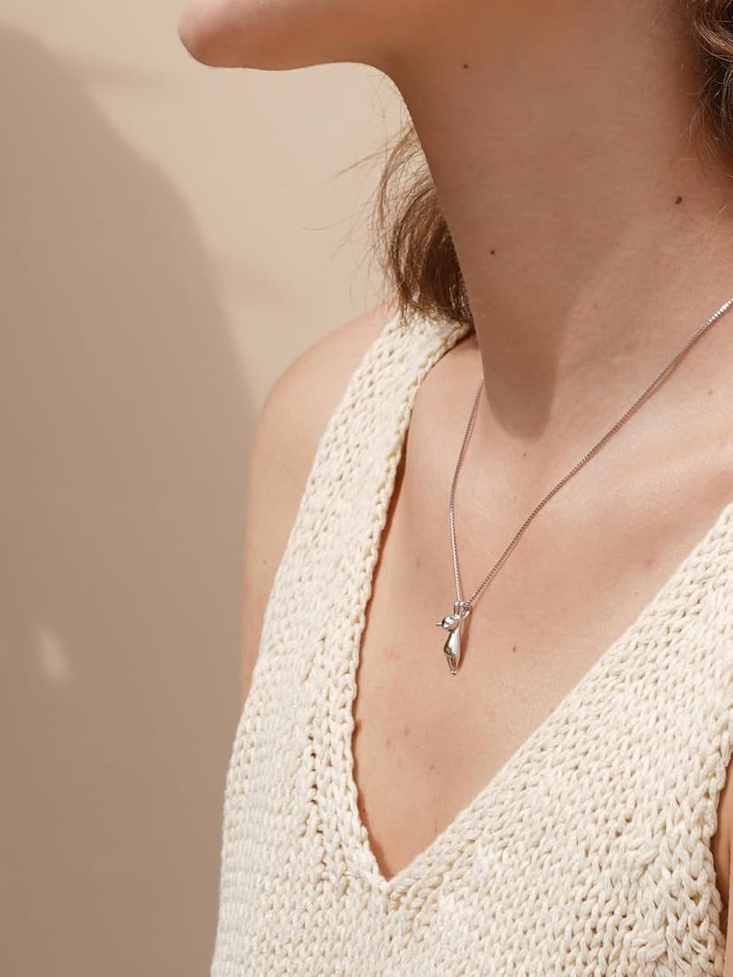 S.Leaf 925 Sterling Silver Cat Necklace Jewelry for Women Trendy Dainty Charm Pendant Necklaces Best Friend Birthday Gifts for Her Sister Mom Wife Womens
