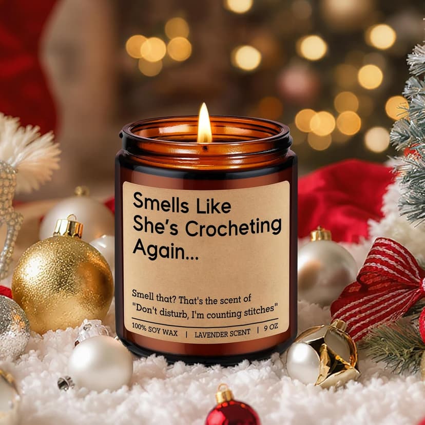 Fairy's Gift Candle, Crochet Gifts for Women, Funny Gifts for Crocheters, Knitters, Crochet Lovers - Cool Crocheter Presents Ideas, Christmas Birthday Crocheting Presents for Knitting Crafter, Friend