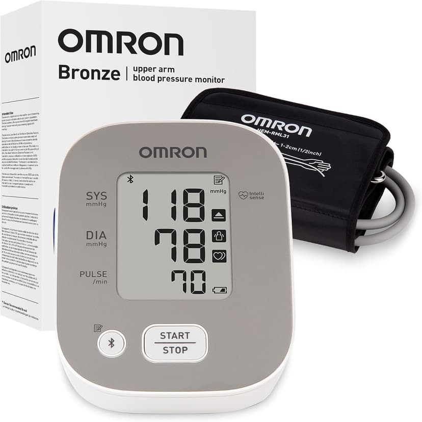 OMRON Bronze Blood Pressure Monitor for Home Use & Upper Arm Blood Pressure Cuff - #1 Doctor & Pharmacist Recommended Brand - Clinically Validated - Connect App