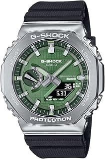 Casio G-Shock G-Steel Solar Connected Green Dial Black Resin Strap Watch - GBM2100A-1A3