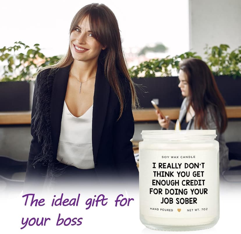 Birthday, Leaving Farewell Gifts for Coworkers, Work Bestie, Manager - Handmade Lavender Scent Natural Soy Wax Candle 7oz SteadStyle Bosses Day Gifts for Women Men, Best Boss Gifts for Boss Lady B0FDB3T8TS
