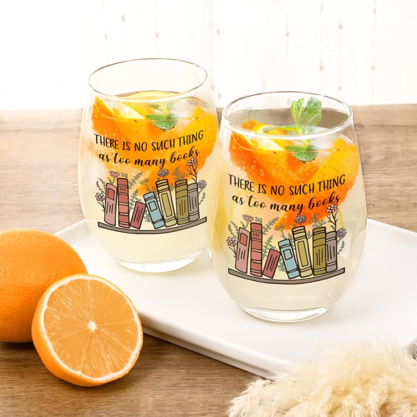 Futtumy Gifts for Book Lovers Women, Book Lover Wine Glasses 17oz, Gifts for Readers Book Lovers, Funny Reading Bookish Book Lovers Gift for Birthday Christmas Mother's Day