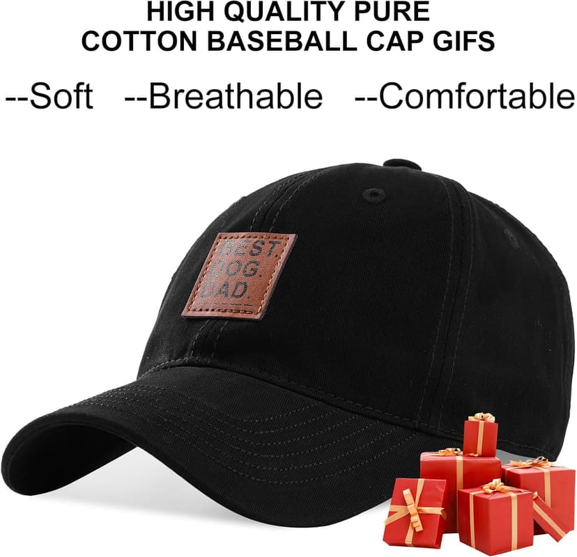 Best Dog Dad Gifts Hat, Fathers Day Birthday Gifts for Dad Baseball Cap Black