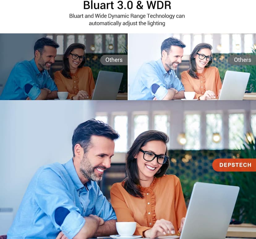 DEPSTECH 4K Webcam, DW49 HD 8MP Equipped with Sony Sensor Autofocus Webcam with Microphone, Privacy Cover, Plug Play USB Computer Web Camera for Pro Streaming/Online Teaching/Video Calling/Zoom/Skype