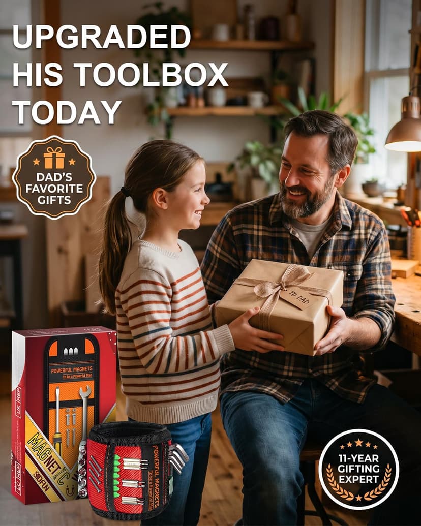 Stocking Stuffers for Men Women Gifts Magnetic Wristband: Men Gifts Tool Belt Magnet Wrist for Holding Screws Nails Christmas Gadget for Dad Adults Him Husband Who Have Everything (1)
