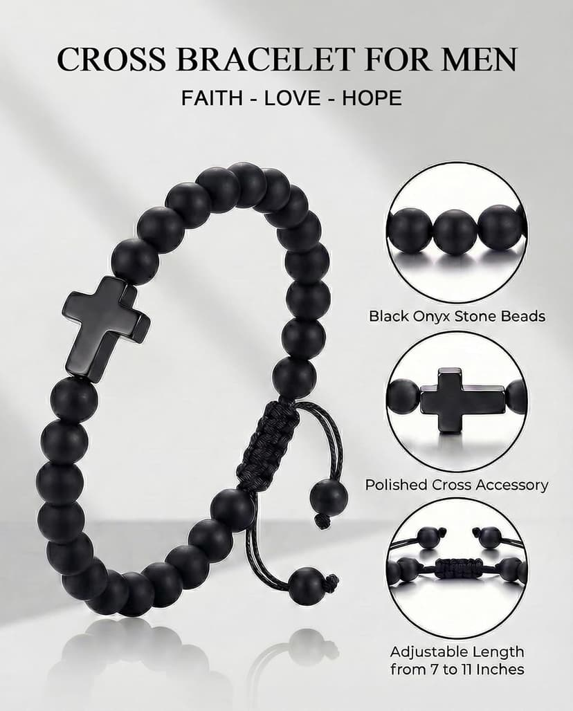 Gift for Easter, Christmas, Birthday, Valentines Day ... Tarsus Cross Bracelet for Men Teens, Fashion Jewelry Christian Gifts B0GG4FDP6Q