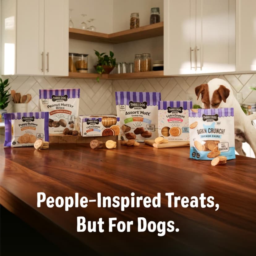 Soft Baked Dog Treats - Birthday Vanilla Flavor with Sprinkles Three Dog Bakery Ultimate Celebration Cake Bites for Dogs - 12 oz Bag B0F8R6638K
