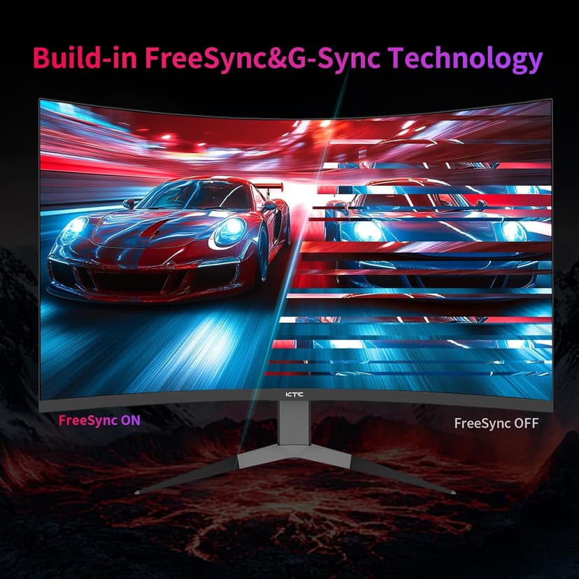 KTC 32Inch 240Hz Curved Gaming Monitor, 1000R VA, QHD(2560x1440p), 4000:1 Contrast, Support FreeSync GSync, HDMI2.0(144hz)/DP1.4(240hz)/Earphone, Tilt, Xbox PS5 Switch, 2K Computer Monitor (Renewed)