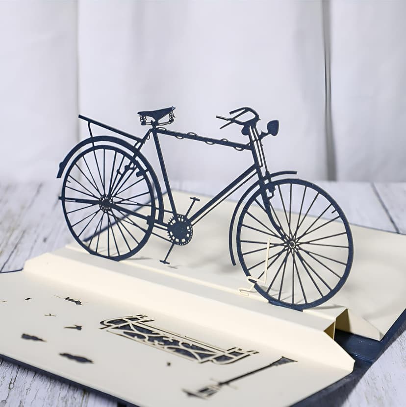 Pop up Card for Birthday Anniversary Thank You Retirement Travel Graduation Bon Voyage-Bicycle Card for Cyclist B0DSKY6PGH