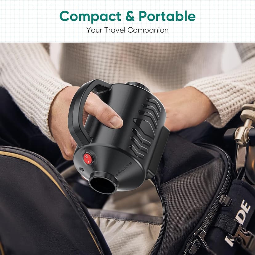 Electric Air Pump for Inflatable Pool Toys - High Power Quick-Fill Air Mattress Inflator Deflator Pump for Pool Float Raft Gymnastics Track Mat, Portable Air Pump 4 Nozzles AC 110-120V (400W)