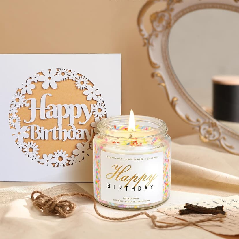 Birthday Gifts for Women, Teen Girl Gifts, Birthday Gifts for Her, Happy Bday Gift Box for Girl, Women, Sister, Daughter, Best Friend, Friendship, Cute Daisy Glass Cup Gifts Set 7PCS, 16oz, Beige