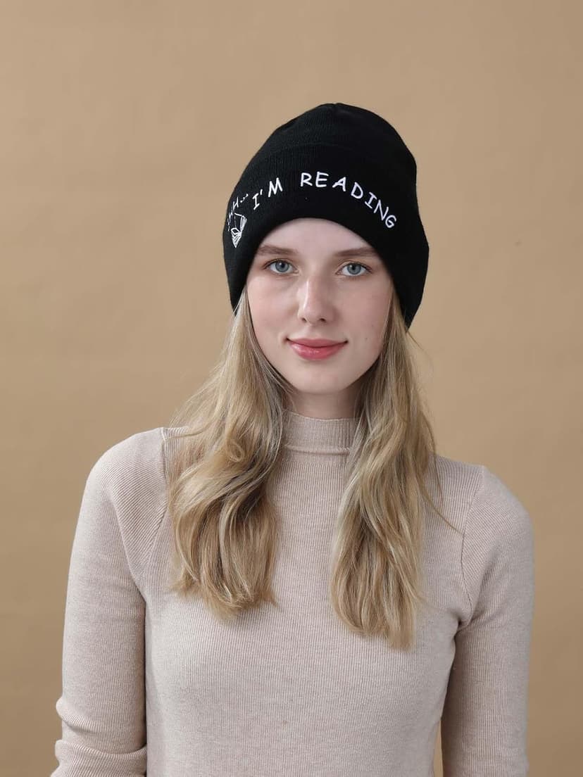 Book Lovers Gifts Hat Beanie for Women Men Reading Embroidered for Readers Bookish Book Club Librarians Bookworms Stuffers