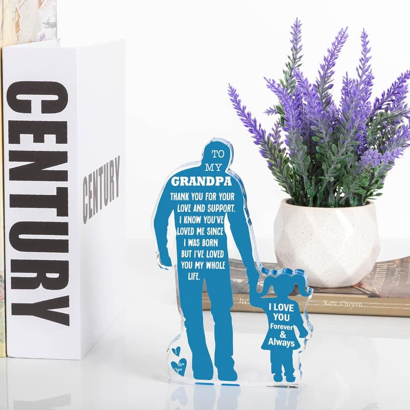 Grandpa Gifts from Granddaughter Birthday Gifts Idea for Grandfather from Granddaughter Best Grandpa Ever Gifts to My Grandpa Christmas Fathers Day Gift for Granddad Papa Acrylic Plaque Sign B0DBQS9HVD