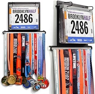 Gone For a Run BibFOLIO Plus Race Bib Holder and Running Medal Hanger Display | Race Medal Holder Display and Running Bib Holder for Runners | Race Bib and Race Medal Display for Runners