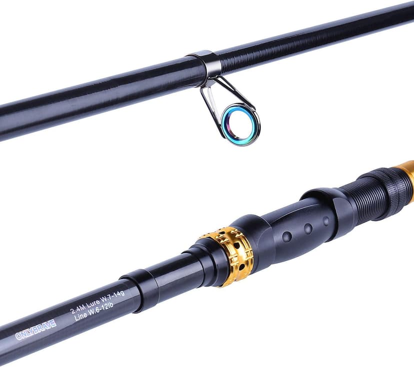 Sougayilang Telescopic Fishing Rod - 24 Ton Carbon Fiber Ultralight Fishing Pole with CNC Reel Seat, Portable Retractable Handle, Stainless Steel Guides for Bass Salmon Trout Fishing