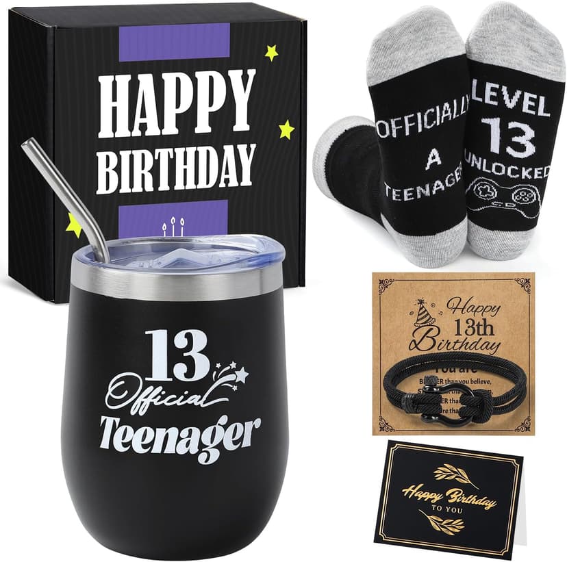 13 Year Old Boy Birthday Gift Ideas, Unique Funny Birthday Gift Set for 13th Teenage Boys, Thirteen Year Old Gifts ideas for Boys Son Grandson Nephew Friend