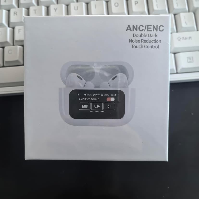 UNVO Wireless Earbuds with Intelligent Noise Reduction,Wireless Earbuds, Bluetooth 5.4 Headphones with Multifunctional Touch Screen, Hi-Fi Stereo Ear Buds with ANC+ENC Noise Cancelling Mic