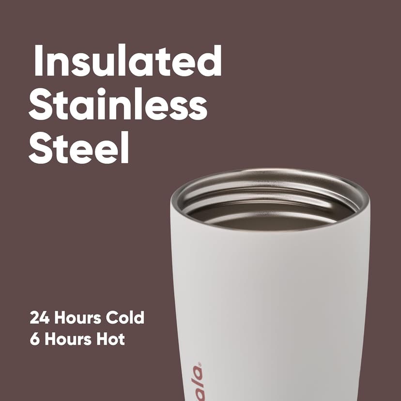 Owala SmoothSip Slider Insulated Stainless Steel Coffee Tumbler, Reusable Iced Coffee Cup, Hot Coffee Travel Mug, BPA Free 20 oz, Vanilla Bean B0DF49ML4P