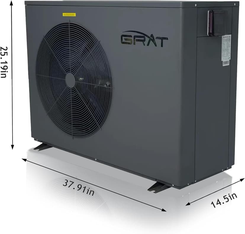 Full Inverter Heat Pump for Hot Tub and Bath, 75000BTU Electric Swimming Pool Heater, 20000 Gallons, for Above Ground and In ground Pools, WiFi Capable Timer, Heating and Cooling, Defrosting, 220-240V