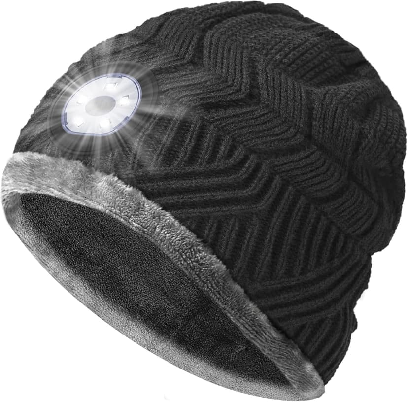 HIGHEVER LED Beanie Hat with Light: Christmas Stocking Stuffers for Men Adult Cool Gifts for Teen Boys Men Dad Winter Gifts