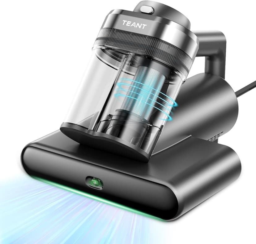 Powerful Mattress Bed Vacuum Cleaner, 2-Speed (14kPa/18kPa) Mattress Vacuum with Green Light Dust Detection, 253.7nm UV-C Light, LED Display, HEPA Filter, 149℉ Heat, Aroma for Bed Couch Carpet