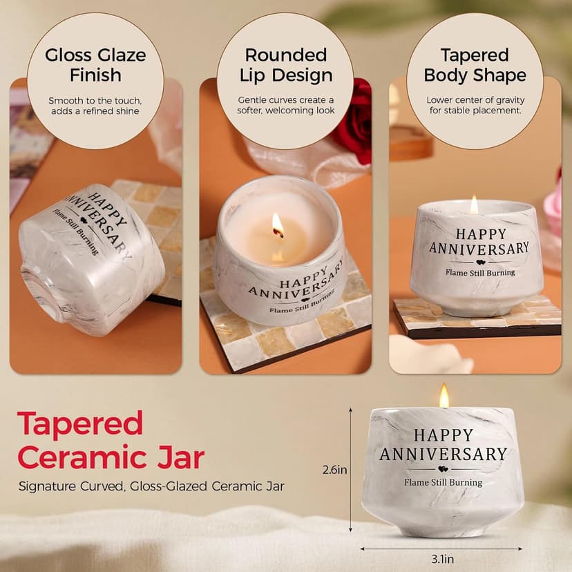 Happy Anniversary Candle – Aniversario Gifts for Couple,Women,Men 6oz Lavender Scented Candle,Anniversary Romantic Gifts for Him & Her B0G4GGC4Y6