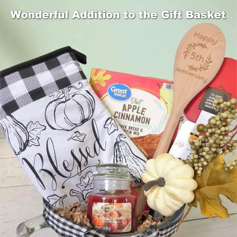 5 Year Anniversary Wood Gifts for Her Him - Happy 5th Wedding Anniversary Spoon Wooden Gifts for Wife Husband Men Couples Marriage, Handmade Engraved Spoon 12×2.2 in